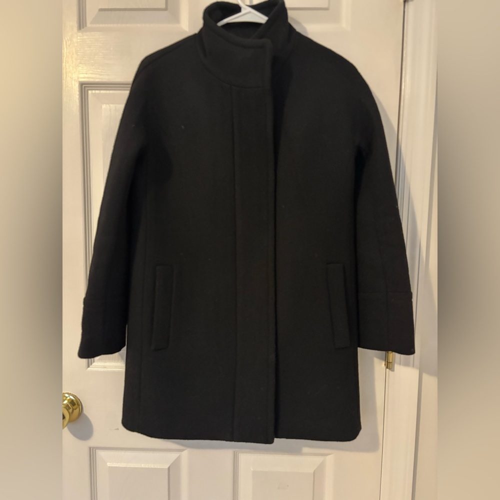 J. Crew City Coat, Size 4 Petite, Black, EUC, super cute!